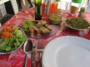 Peixe serra frito, vatapá e arroz de cuxá!